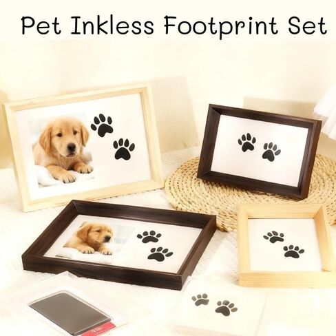 طقم ذاكرة بدون حبر مكون من 15 مجموعة لمطبوعات اليد والقدم، وانطباعات مخالب الحيوانات الأليفة - وسادة حبر تعمل باللمس مع بطاقات تذكارية، وسادة طباعة لليد والقدم قابلة لإعادة الاستخدام، هدية لحديثي الولادة والحيوانات الأليفة (أسود) in Kuwait