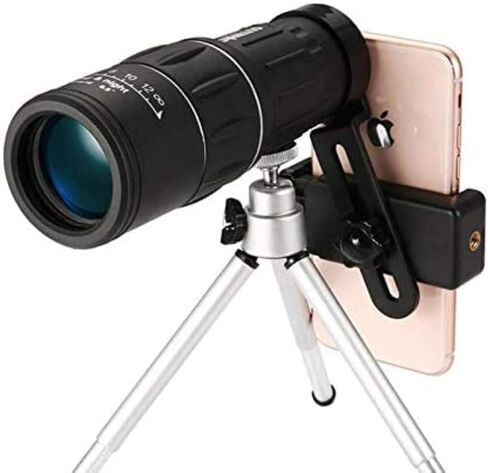 Telescopes for Adults Astronomy, High Power Monocular Telescope 16x52 High Power Monocular with Smartphone Holder with Tripod Bak4 Prism Dual Focus for Bird Watching Black in Saudi Arabia