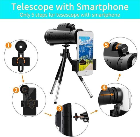 Telescopes for Adults Astronomy, High Power Monocular Telescope 40X60 High Power High Definition Zoom Monoculars Compact Waterproof Monocular for Adults Bird Watching Traveling Wildlife in Saudi Arabia