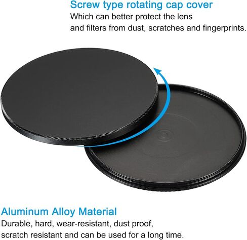 77mm Lens Cap, Camera Lens Cap Cover Universal Front Metal Lens Filter Stacks Cap Protective Case for 77mm Camera Circular Polarizing Fader ND Filter, Black in Saudi Arabia