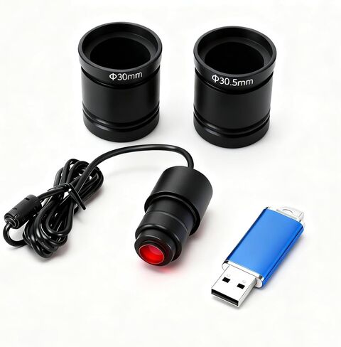 كاميرا مجهر رقمية بدقة 2 ميجابكسل USB 2.0 مع برنامج للكمبيوتر الشخصي - تتضمن التقاط الصور وتسجيل الفيديو وأدوات القياس الدقيقة، متوافقة مع Mac وWindows in Kuwait