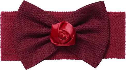 3-Piece Set Baby Headbands with Flower Decoration, Multi-Color Hair Accessories for Infants and Toddlers, 0-3 Years (Brown + Silver + Burgundy, 0-3Years) in Kuwait