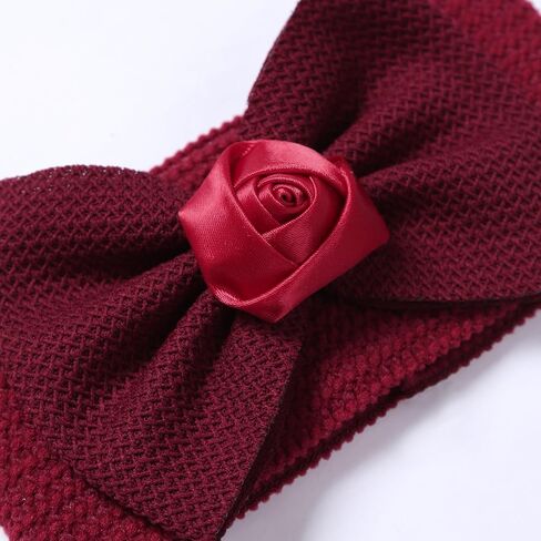 3-Piece Set Baby Headbands with Flower Decoration, Multi-Color Hair Accessories for Infants and Toddlers, 0-3 Years (Brown + Silver + Burgundy, 0-3Years) in Kuwait