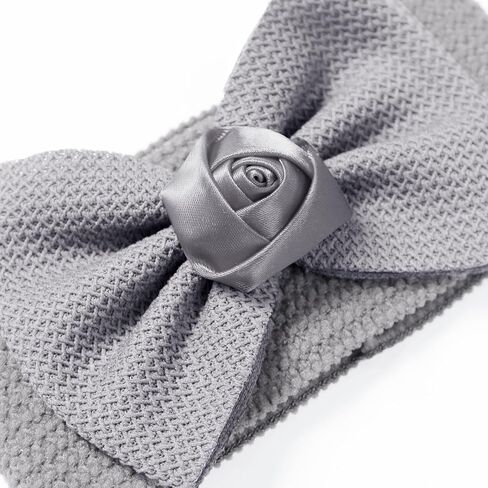 3-Piece Set Baby Headbands with Flower Decoration, Multi-Color Hair Accessories for Infants and Toddlers, 0-3 Years (Brown + Silver + Burgundy, 0-3Years) in Kuwait