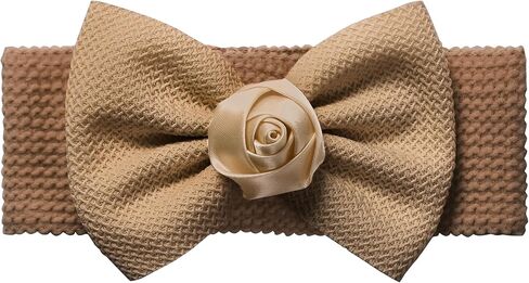 3-Piece Set Baby Headbands with Flower Decoration, Multi-Color Hair Accessories for Infants and Toddlers, 0-3 Years (Brown + Silver + Burgundy, 0-3Years) in Kuwait