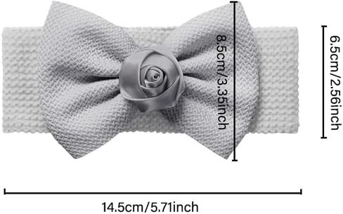 3-Piece Set Baby Headbands with Flower Decoration, Multi-Color Hair Accessories for Infants and Toddlers, 0-3 Years (Brown + Silver + Burgundy, 0-3Years) in Kuwait