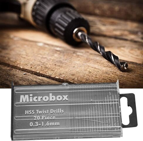 Micro Drill Bit, 20pcs 0.3mm-1.6mm Drill Bit Set with Case for Wood Plastic High Speed Steel, Hex Shank Drill Bits in Saudi Arabia