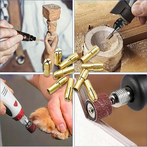 10pcs Universal Drill Chuck Adapter Kit for Rotary Tools Precision Collet Set 0.5-3.2mm for Electric Screwdrivers and Micro Drills in Saudi Arabia