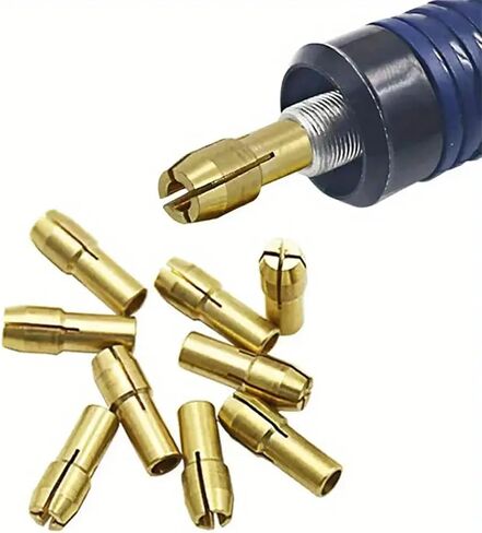 10pcs Universal Drill Chuck Adapter Kit for Rotary Tools Precision Collet Set 0.5-3.2mm for Electric Screwdrivers and Micro Drills in Saudi Arabia
