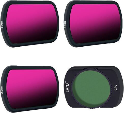 BLAUOCHI Magnetic Variable ND Filter Set Compatible with DJI OSMO Pocket 3/Pocket 4, 4 Pack CPL/ND16ND64/ND256,Neutral Density Filter for DJI Pocket 3 in Saudi Arabia