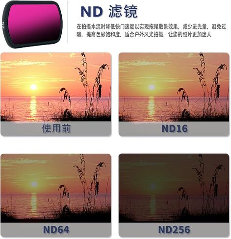 BLAUOCHI Magnetic Variable ND Filter Set Compatible with DJI OSMO Pocket 3/Pocket 4, 4 Pack CPL/ND16ND64/ND256,Neutral Density Filter for DJI Pocket 3 in Saudi Arabia