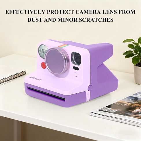 غطاء عدسة لـ Polaroid Now 3rd/Now+ Gen 2nd/3rd، غطاء عدسة من سبائك الألومنيوم للكاميرا الفورية Now 3rd/Now+ 2nd/3rd، مقاوم للغبار والخدش - أرجواني in Kuwait