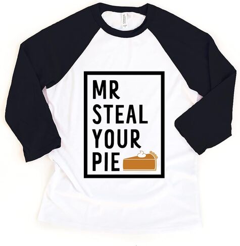 Mr. Steal Your Pie Thanksgiving Boy Toddler Youth T-Shirt, Holiday Kids Raglan Tee in Saudi Arabia