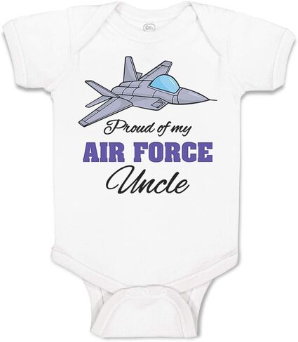 Cute Rascals Baby Bodysuit Proud of My Air Force Uncle Boy & Girl Baby Clothes Funny Cotton A White Design Only 6 Months in Saudi Arabia