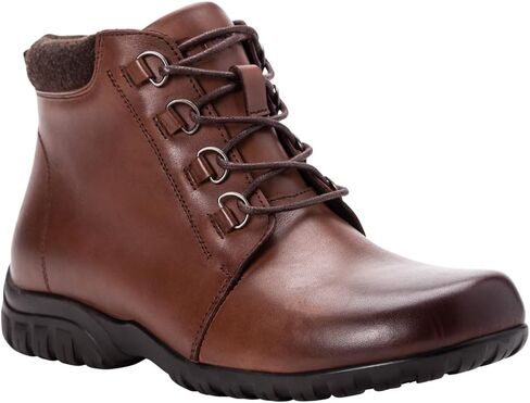 Propet Womens Delaney Round Toe Lace Up Zippered Casual Boots Ankle Low Heel 1-2" - Brown in Saudi Arabia