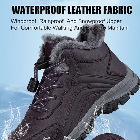 Women'S Waterproof Winter Snow Boots Warm Fur Lined Comfort Non-Slip Soft Bottom Outdoor Walking Boots Shoes in Saudi Arabia