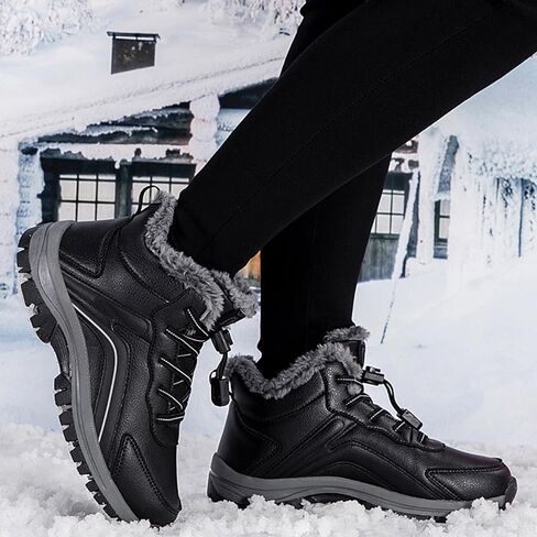 Women'S Waterproof Winter Snow Boots Warm Fur Lined Comfort Non-Slip Soft Bottom Outdoor Walking Boots Shoes in Saudi Arabia