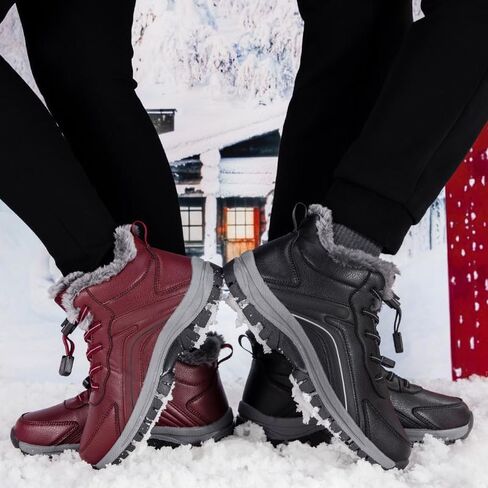Women'S Waterproof Winter Snow Boots Warm Fur Lined Comfort Non-Slip Soft Bottom Outdoor Walking Boots Shoes in Saudi Arabia