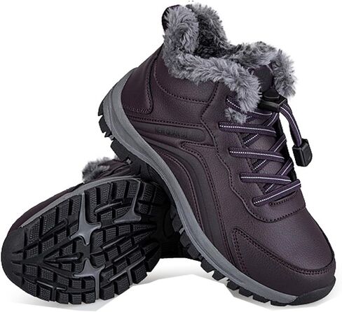 Women'S Waterproof Winter Snow Boots Warm Fur Lined Comfort Non-Slip Soft Bottom Outdoor Walking Boots Shoes in Saudi Arabia