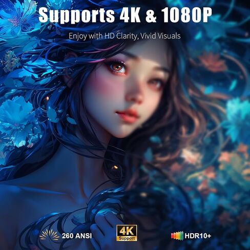 [جهاز عرض ذكي مع التطبيقات] جهاز عرض صغير مدعوم بدقة 4K مع واي فاي وبلوتوث، جهاز عرض أفلام XENPONAD للتخييم في غرفة النوم والاستخدام الخارجي، جهاز عرض محمول مع مكبر صوت، حجر مفتاح تلقائي in Kuwait