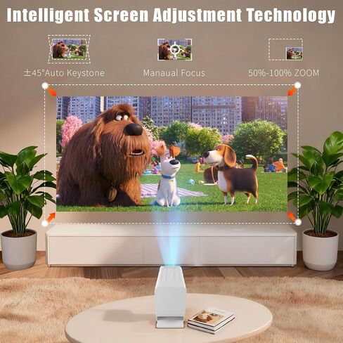 [جهاز عرض ذكي مع التطبيقات] جهاز عرض صغير مدعوم بدقة 4K مع واي فاي وبلوتوث، جهاز عرض أفلام XENPONAD للتخييم في غرفة النوم والاستخدام الخارجي، جهاز عرض محمول مع مكبر صوت، حجر مفتاح تلقائي in Kuwait