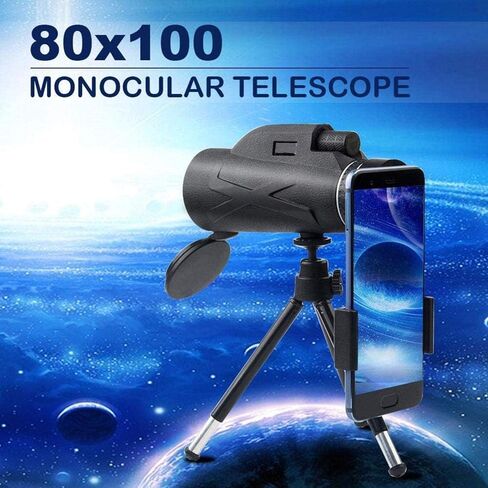 Telescopes for Adults Astronomy, High Power Monocular Zoom Telescope 80X100 Prism Optical Phone Clip Tripod Camping Telescope in Saudi Arabia