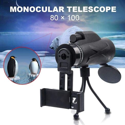Telescopes for Adults Astronomy, High Power Monocular Zoom Telescope 80X100 Prism Optical Phone Clip Tripod Camping Telescope in Saudi Arabia