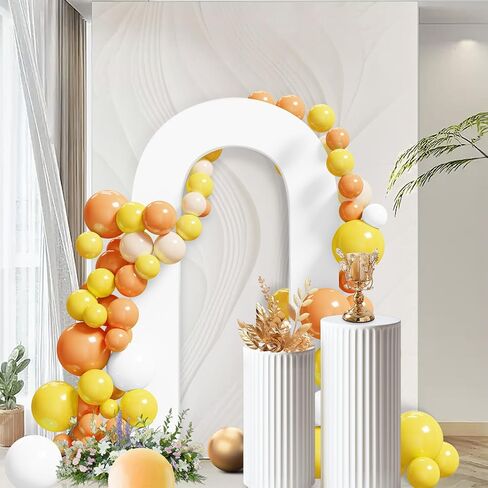 Peomeise 7.2FT غطاء خلفية قوس مفتوح من الألياف اللدنة، غطاء خلفية على شكل حرف U على الوجهين، غطاء حامل كيارا دائري الشكل لحفلات أعياد الميلاد وحفلات الزفاف وديكور استحمام الطفل، أبيض in Kuwait