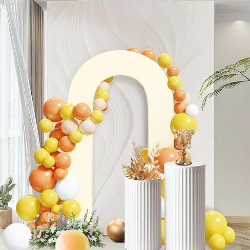 Peomeise 7.2FT غطاء خلفية قوس مفتوح من الألياف اللدنة، غطاء خلفية على شكل حرف U على الوجهين، غطاء حامل كيارا دائري الشكل لحفلات أعياد الميلاد وحفلات الزفاف وديكور استحمام الطفل، أبيض in Kuwait