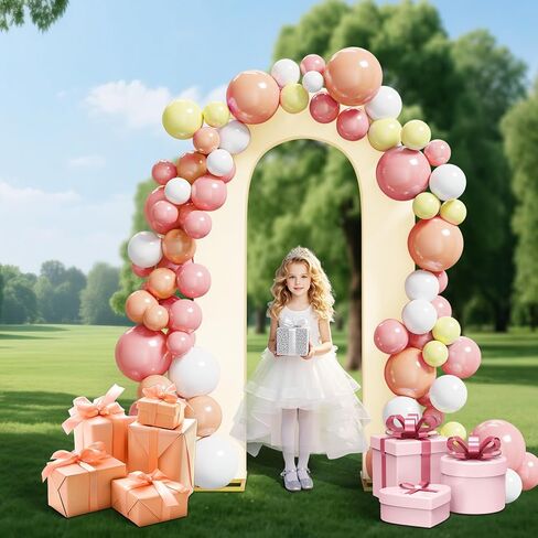 Peomeise 7.2FT غطاء خلفية قوس مفتوح من الألياف اللدنة، غطاء خلفية على شكل حرف U على الوجهين، غطاء حامل كيارا دائري الشكل لحفلات أعياد الميلاد وحفلات الزفاف وديكور استحمام الطفل، أبيض in Kuwait