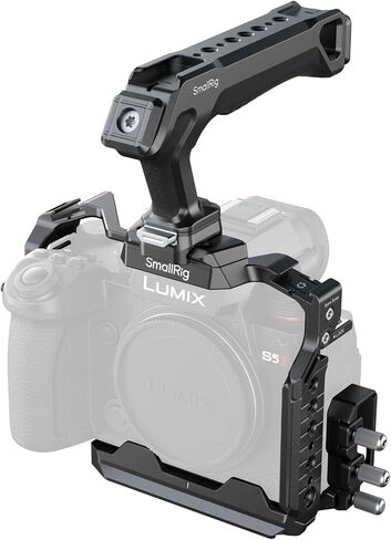 SmallRig Cage Kit for Panasonic G9 II / S5 II / S5 IIX with NATO Top Handle, Cable Clamp for HDMI & USB-C, Built-in Quick Release Plate for Arca, 1/4''-20 & 3/8''-16 Threaded Holes - 5752 in Saudi Arabia