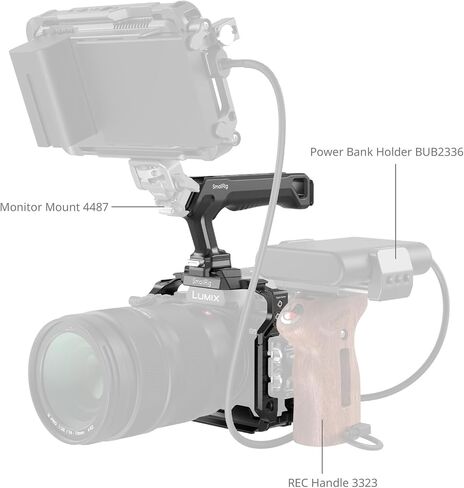 SmallRig Cage Kit for Panasonic G9 II / S5 II / S5 IIX with NATO Top Handle, Cable Clamp for HDMI & USB-C, Built-in Quick Release Plate for Arca, 1/4''-20 & 3/8''-16 Threaded Holes - 5752 in Saudi Arabia