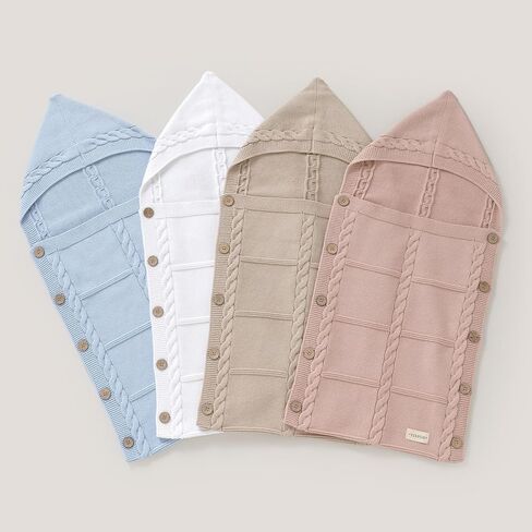 Newborn Baby Swaddle Blanket 100% Cotton Sleeping Bag Knit Wrap Receiving Blankets Cozy for Boy Girl Khaki 0-6 Month in Kuwait