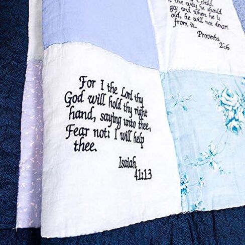 ® Embroidered Scripture Baby Quilt, Pink in Saudi Arabia