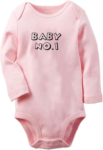 iDzn Twin Baby No.1 & No.2 Twins Rompers, Newborn Baby Bodysuits, Infant Jumpsuits Graphic Outfits, Long Sleeves Clothes in Saudi Arabia