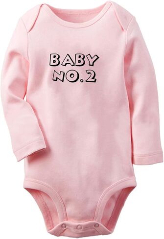 iDzn Twin Baby No.1 & No.2 Twins Rompers, Newborn Baby Bodysuits, Infant Jumpsuits Graphic Outfits, Long Sleeves Clothes in Saudi Arabia