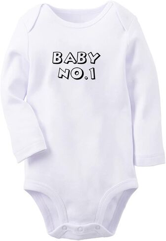 iDzn Twin Baby No.1 & No.2 Twins Rompers, Newborn Baby Bodysuits, Infant Jumpsuits Graphic Outfits, Long Sleeves Clothes in Saudi Arabia
