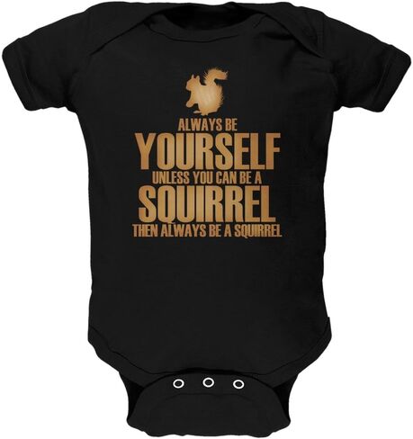 Always Be Yourself Squirrel Black Soft Baby One Piece in Saudi Arabia