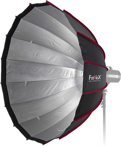 Fotodiox 60in EZ-Pro DLX Parabolic Softbox مع حلقة سرعة متوافقة مع Photogenic - صندوق ناعم قابل للطي سريع 60 بوصة (150 سم) مع جزء داخلي عاكس فضي مع توزيع مزدوج in Kuwait