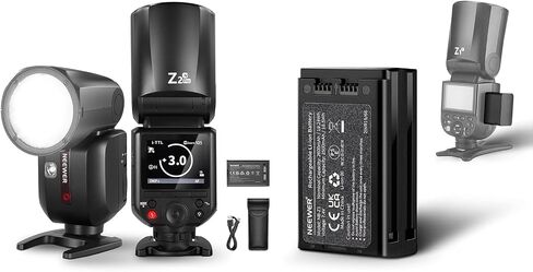 NEEWER Z2PRO-N 2.4G TTL Round Head Flash Speedlite متوافق مع Nikon + NB-Z1 بطارية ليثيوم أيون بديلة 2600 مللي أمبير في الساعة، لاسلكية متوافقة مع Godox، 76Ws 1/8000s HSS، واجهة مستخدم مطورة، مفتاح TTL/M TCM in Saudi Arabia