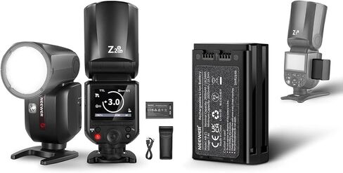 NEEWER Z2PRO-S 2.4G TTL Round Head Flash Speedlite Compatible with Sony + NB-Z1 2600mAh Replacement Li-ion Battery, Wireless Compatible with Godox, 76Ws 1/8000s HSS, Upgraded UI, TTL/M TCM Switch in Saudi Arabia