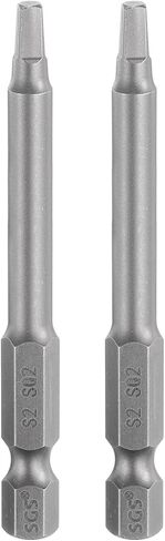 HARFINGTON 2pcs Square Screwdriver Bit SQ1 1/4" Hex Shank 65mm/2.6" Length Magnetic 4 Point Hex Bits S2 Steel Industrial Grade Electric Screw Driver Bit 5mm Rod in Saudi Arabia