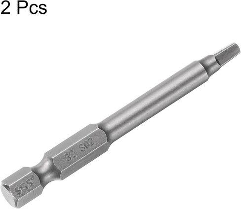 HARFINGTON 2pcs Square Screwdriver Bit SQ1 1/4" Hex Shank 65mm/2.6" Length Magnetic 4 Point Hex Bits S2 Steel Industrial Grade Electric Screw Driver Bit 5mm Rod in Saudi Arabia
