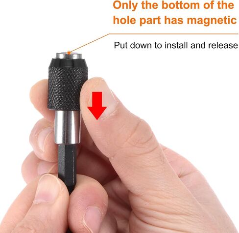 Magnetic Extension Chuck Adapter 6" 1/4 Inch Hex Shank Quick Release Bar Socket Screwdriver Bit Holder for Screwdriver Bits Nuts Drills Socket Driver Adapter, Black in Saudi Arabia