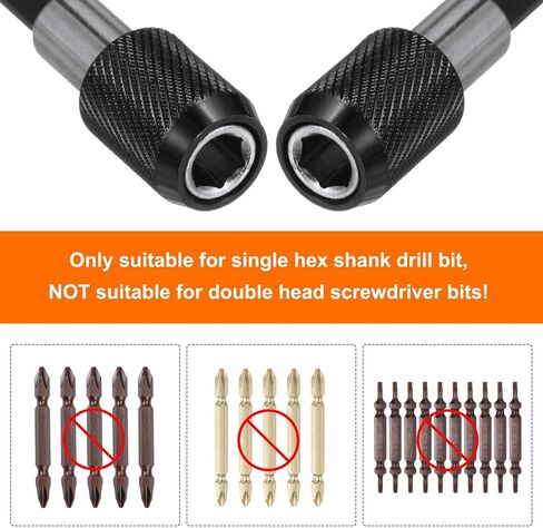 Magnetic Extension Chuck Adapter 6" 1/4 Inch Hex Shank Quick Release Bar Socket Screwdriver Bit Holder for Screwdriver Bits Nuts Drills Socket Driver Adapter, Black in Saudi Arabia