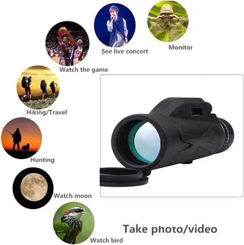 High Power Binoculars, 80x100 HD Monoculars Telescope BAK4 Waterproof and Fogproof, Magnification Portable Monocular Telescope with Tripod and Universal Phone Holder for Bird Watching/Sightseeing in Saudi Arabia