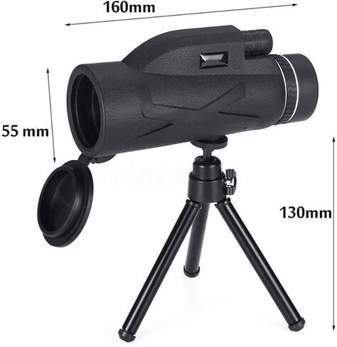 High Power Binoculars, 80x100 HD Monoculars Telescope BAK4 Waterproof and Fogproof, Magnification Portable Monocular Telescope with Tripod and Universal Phone Holder for Bird Watching/Sightseeing in Saudi Arabia