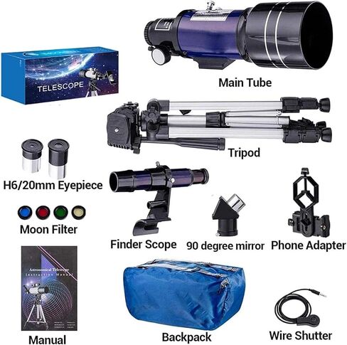 Telescopes for Adults Astronomy, High Power Binocularss for Astronomy,70Mm HD Refractor Telescopes with Adjustable Tripod Photo Shutter 4 Moon Filter for Monocular for Adults Kids in Saudi Arabia