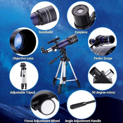 Telescopes for Adults Astronomy, High Power Binocularss for Astronomy,70Mm HD Refractor Telescopes with Adjustable Tripod Photo Shutter 4 Moon Filter for Monocular for Adults Kids in Saudi Arabia