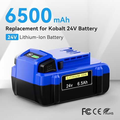 2 حزمة 6.5Ah بديلة لبطارية Kobalt 24V KB624-03 KB524-03 KB424-03 KB224-03 KB124-03، متوافقة مع أدوات الطاقة اللاسلكية Kobalt 24V in Kuwait